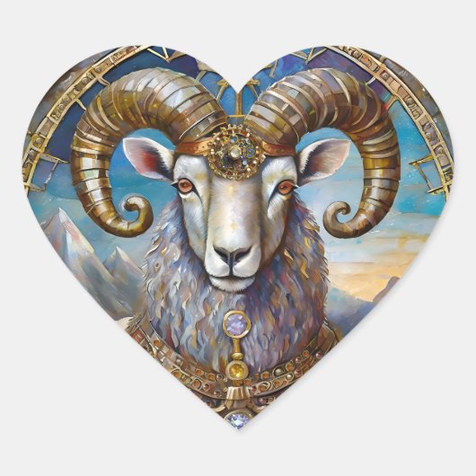 Dierenriem - Ram Aries Hart Sticker (Voorkant)