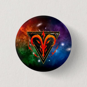 Dierenriem Ram Badge Astrologie Cadeau Ronde Button 3,2 Cm