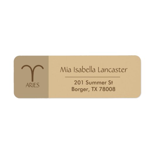 Dierenriem - Sign Ram Retouradres Labels (Voorkant)