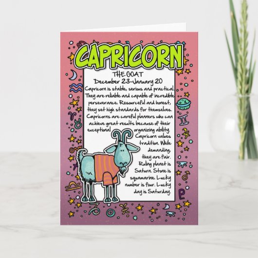 Dierenriem - Steenbok Leuke weetjes Kaart (Voorkant)