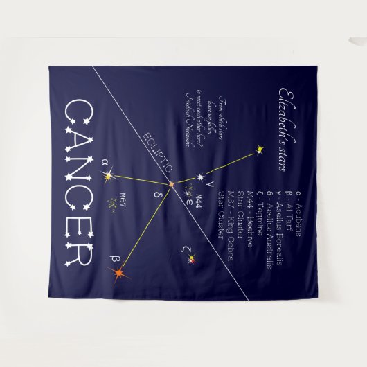 Dierenriem sterrenbeeld Kreeft Wandkleed (Voorkant (horizontaal))