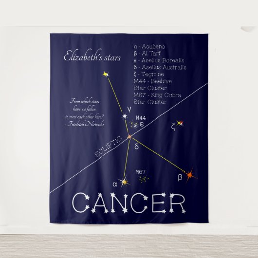 Dierenriem sterrenbeeld Kreeft Wandkleed (Voorkant)