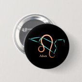 Dierenriem Sterrenbeeld Leeuw Knop Ronde Button 5,7 Cm (Voorkant /achterkant)