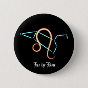 Dierenriem sterrenbeeld Leeuw Knop Ronde Button 5,7 Cm