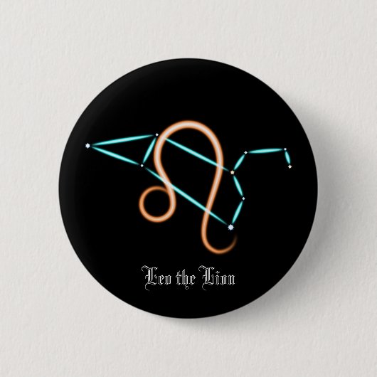 Dierenriem sterrenbeeld Leeuw Knop Ronde Button 5,7 Cm (Voorkant)