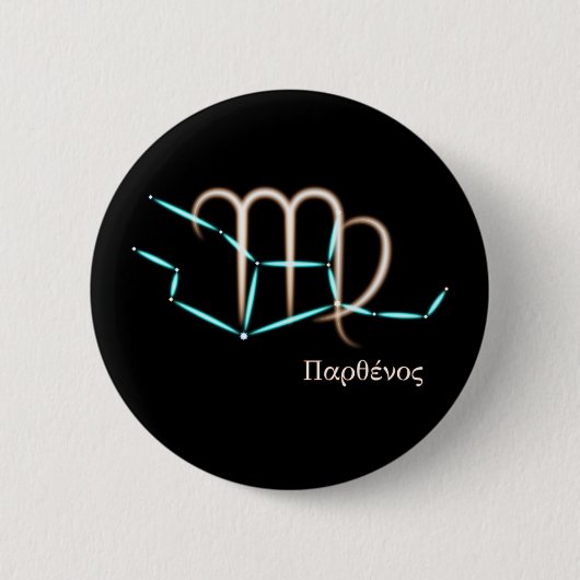 Dierenriem Sterrenbeeld Maagd Knop Ronde Button 5,7 Cm (Voorkant)