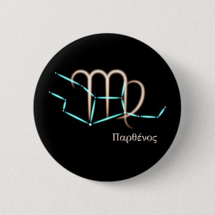 Dierenriem Sterrenbeeld Maagd Knop Ronde Button 5,7 Cm