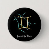 Dierenriem sterrenbeeld Tweelingen knop Ronde Button 5,7 Cm (Voorkant)