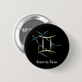 Dierenriem sterrenbeeld Tweelingen knop Ronde Button 5,7 Cm (Voorkant /achterkant)