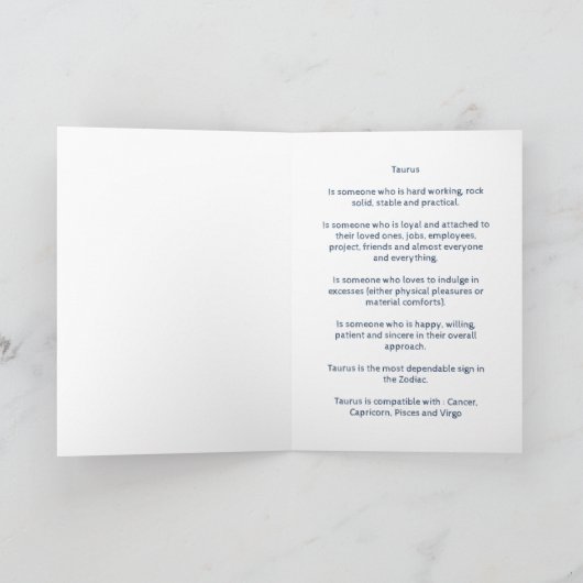 Dierenriem : Stier Data Kaart (Binnen)