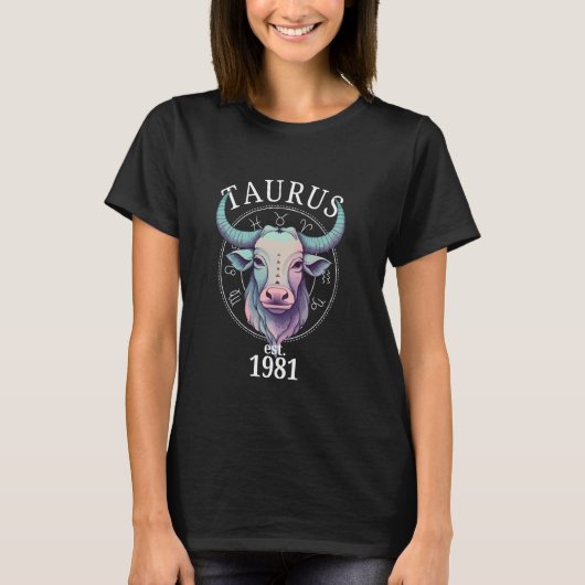 Dierenriem Stier Os Geboren in 1981 T-shirt (Voorkant)