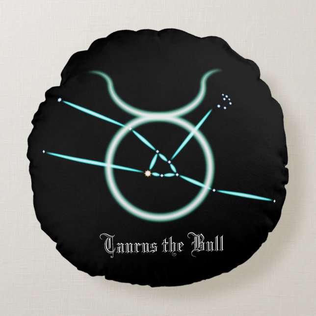 Dierenriem Stier Rond Kussen (Voorkant)
