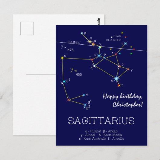 Dierenriem Stierbeeld Boogschutter Briefkaart (Voorkant / Achterkant)