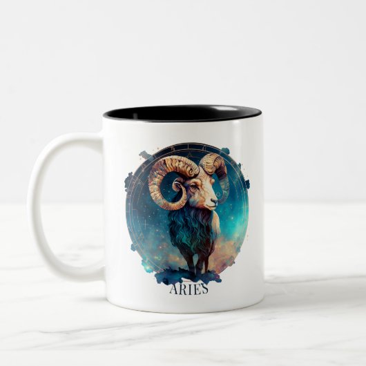 Dierenriem Symbool Ram Hemelse Fantasie Ram Ram Tweekleurige Koffiemok (Links)