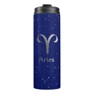 Dierenriem Symbool voor Ram op Deep Midnight Blue Thermosbeker