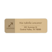 Dierenriem - Teken Boogschutter Retouradres Labels (Voorkant)