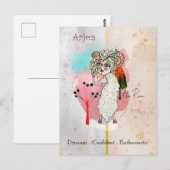 Dierenriem Teken Ram Whimsical Girl Symbolische Ra Briefkaart (Voorkant / Achterkant)