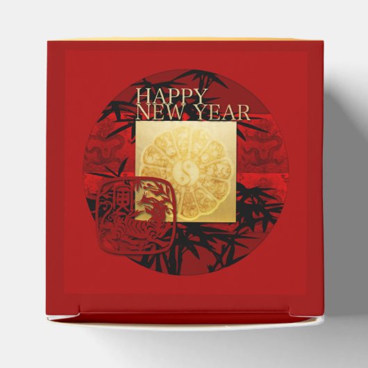 Dierenriem Tekens Bamboe Tijger Chinees Jaar 2022  Bedankdoosjes (Bovenkant)