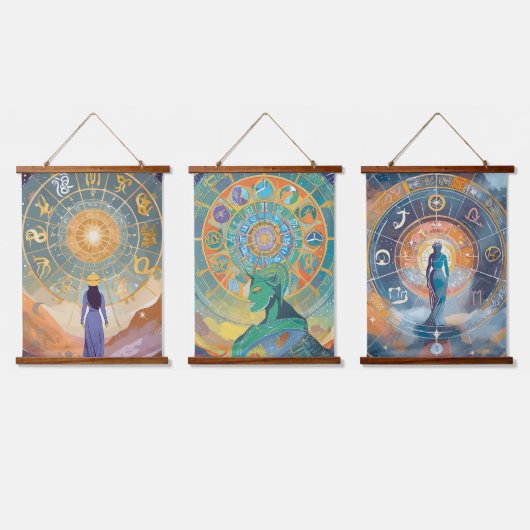 Dierenriem Tekens en Astrologie Wandkunst Hangend Wandkleed (Driedubbel)
