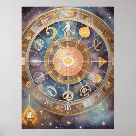 Dierenriem Tekens en Astrologie Wandkunst Poster