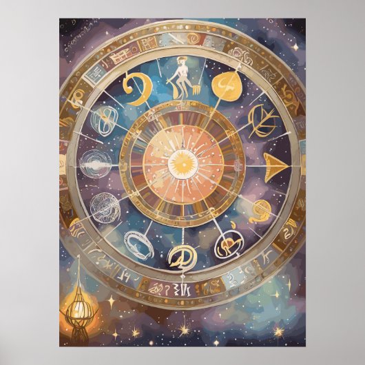 Dierenriem Tekens en Astrologie Wandkunst Poster (Voorkant)