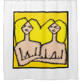 Dierenriem Tekens Tweelingen Douchegordijn (Voorkant)