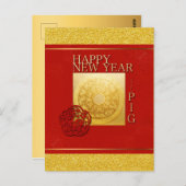 Dierenriem Varken Knipkunst Chinees Nieuwjaar 2019 Briefkaart (Voorkant / Achterkant)