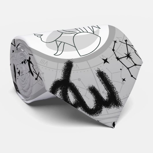 Dierenriem - Virgo.w L Grey BG Stropdas (Opgerold)