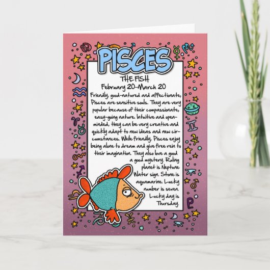 Dierenriem - Vissen Leuke Feiten Kaart (Voorkant)