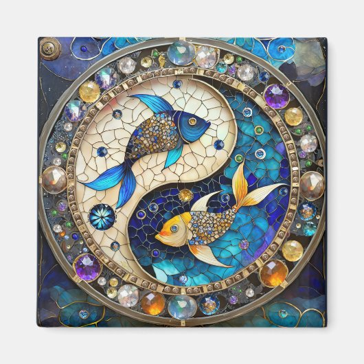 Dierenriem - Vissen Yin en Yang Magneet (Voorkant)