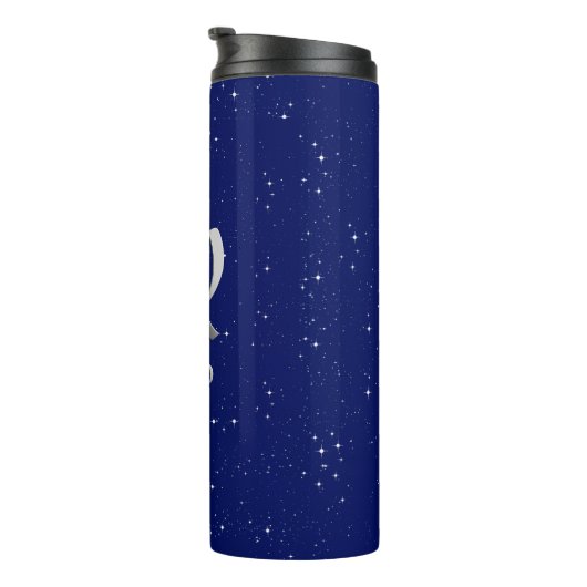 Dierenriem voor Maagd op Deep Midnight Blue Thermosbeker (Geroteerd rechts)