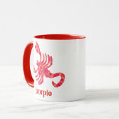 Dierenriem voor Schorpioen in Rood en Koraal Mok (Voorkant links)