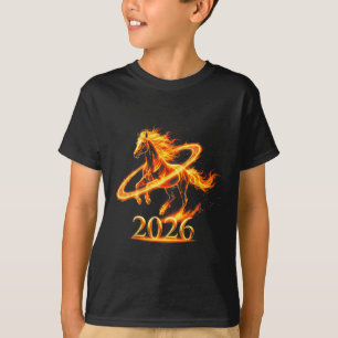 Dierenriem vuur gouden jaar van het paard 2026 maa t-shirt