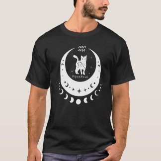 Dierenriem Waterman Horoscoop Astrologie Kat Halve T-shirt