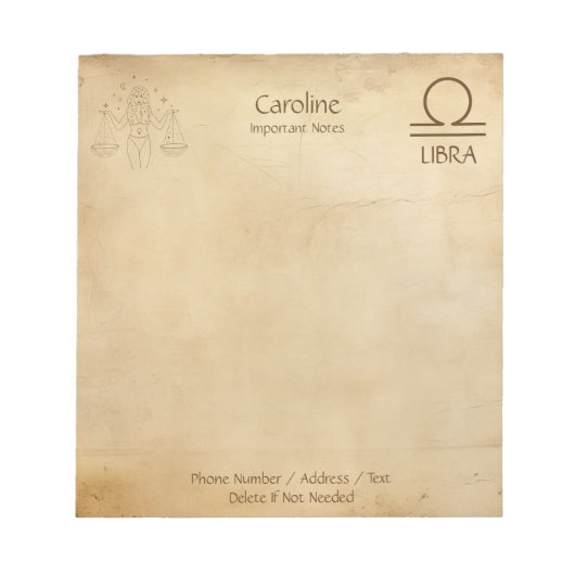 Dierenriem Weegschaal - Notitieblok (Voorkant)