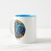 Dierenriem Zee Geit Celestial Fantasy Steenbok Tweekleurige Koffiemok (Voorkant links)