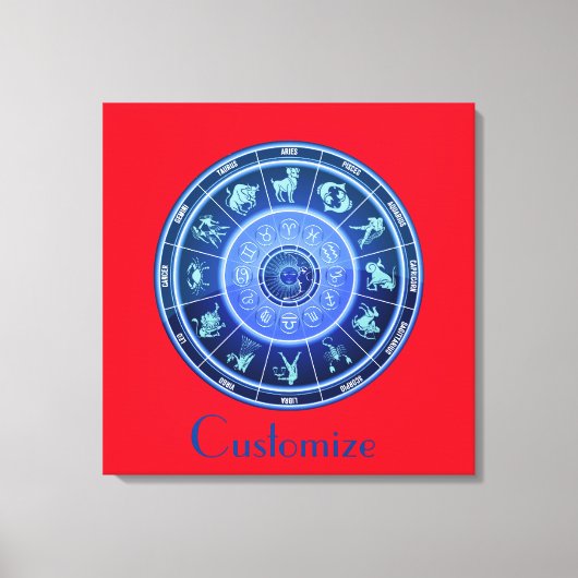 Dierenriem Zon teken Astrologie Kalender Thunder_C Canvas Afdruk (Voorkant)