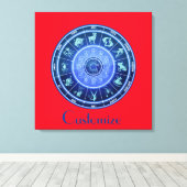 Dierenriem Zon teken Astrologie Kalender Thunder_C Canvas Afdruk (Insitu (Houten vloer))
