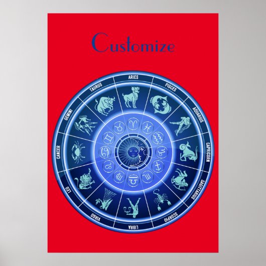 Dierenriem Zon teken Astrologie Kalender Thunder_C Poster (Voorkant)
