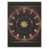 Dierenriem Zon Vintage Wiel Tafelkleed (Voorkant)