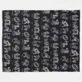 Dierenriemdeken(Zwart) Fleece Deken (Voorkant (Horizontaal))