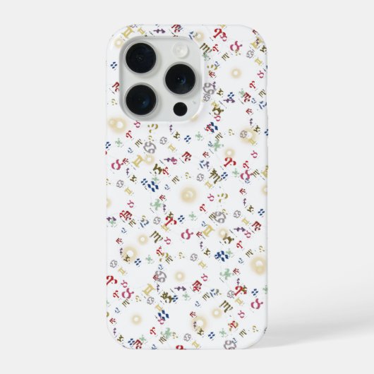 Dierenriemtekens Numeriek Meerkleurig iPhone Hoesje (Achterkant)
