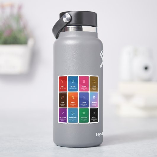Dierenriemtekens & Persoonlijkheidskenmerken Stick Sticker (HydroFlask)