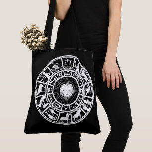 Dierenriemwiel met Zon en Astrologische Symbolen Tote Bag