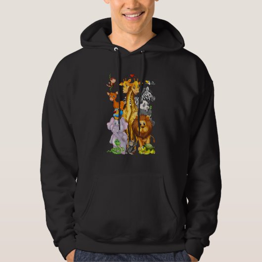Dierenrit Cute Dieren in de Dierentuin Hoodie (Voorkant)