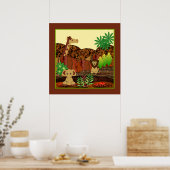 Dierensafari-afdruk Poster (Keuken)
