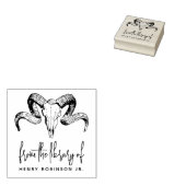 Dierenschedel Uit De Bibliotheek Van Aangepaste Na Rubberstempel (Gestempeld)