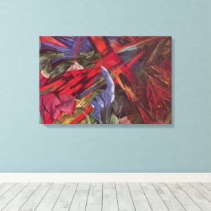 Dierenschikkingen van Franz Marc, Vintage Cubisme Canvas Afdruk