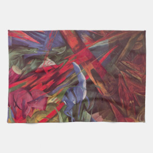 Dierenschikkingen van Franz Marc, Vintage Cubisme  Theedoek