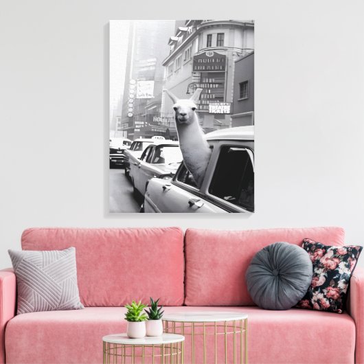 Dierenschilderij Llama Canvas Muur Kunst (Insitu (Woonkamer))